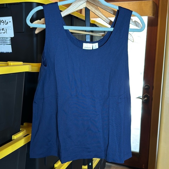 Chico's Tops - Chico’s Navy Blue Microfiber Tank Top Size Large (2)